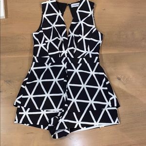 Black and white romper